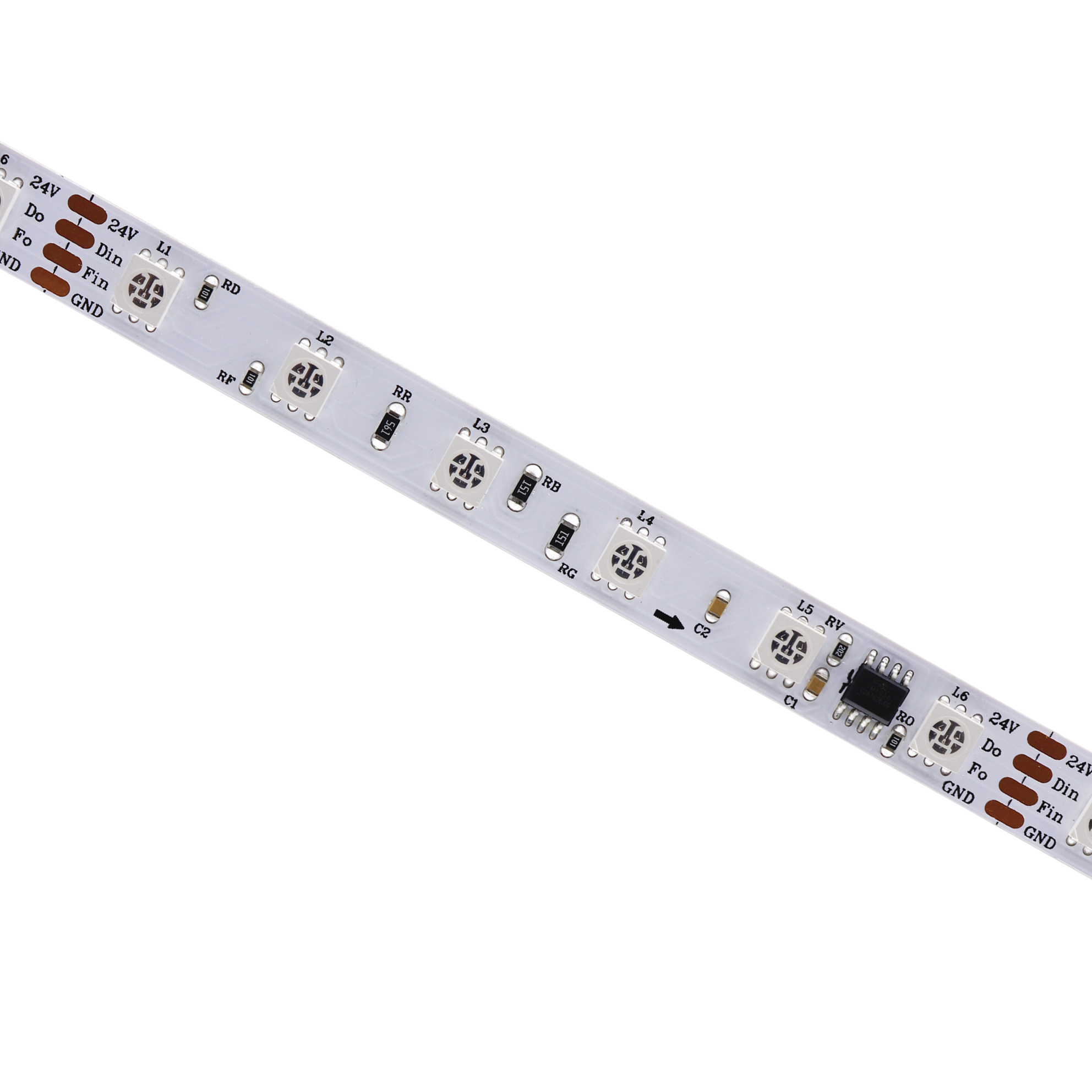 60led SPI control adressable rgb strip lights for decoration